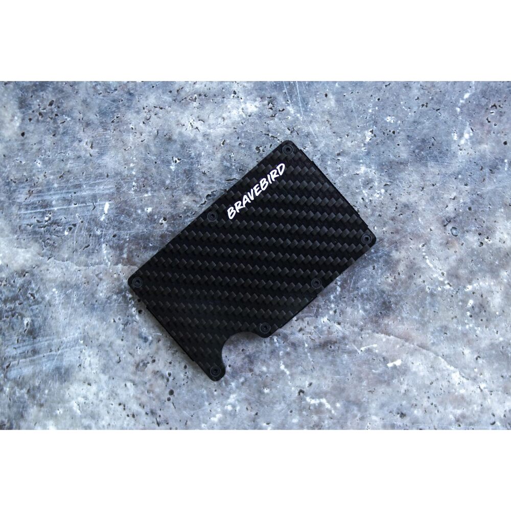 7068 Slim Metal Wallet Card Holder Carbon Fiber Color 8-9 Card Capacity - Picture 6 of 9